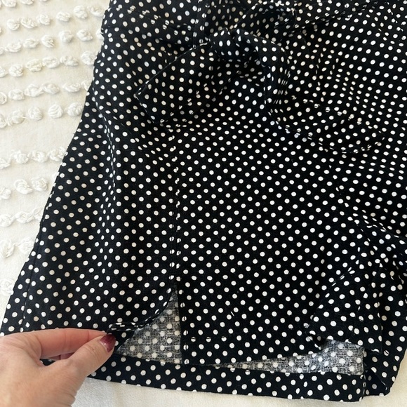 Rewash Linen Polkadot High Waisted Paperbag Shorts - Picture 3 of 8